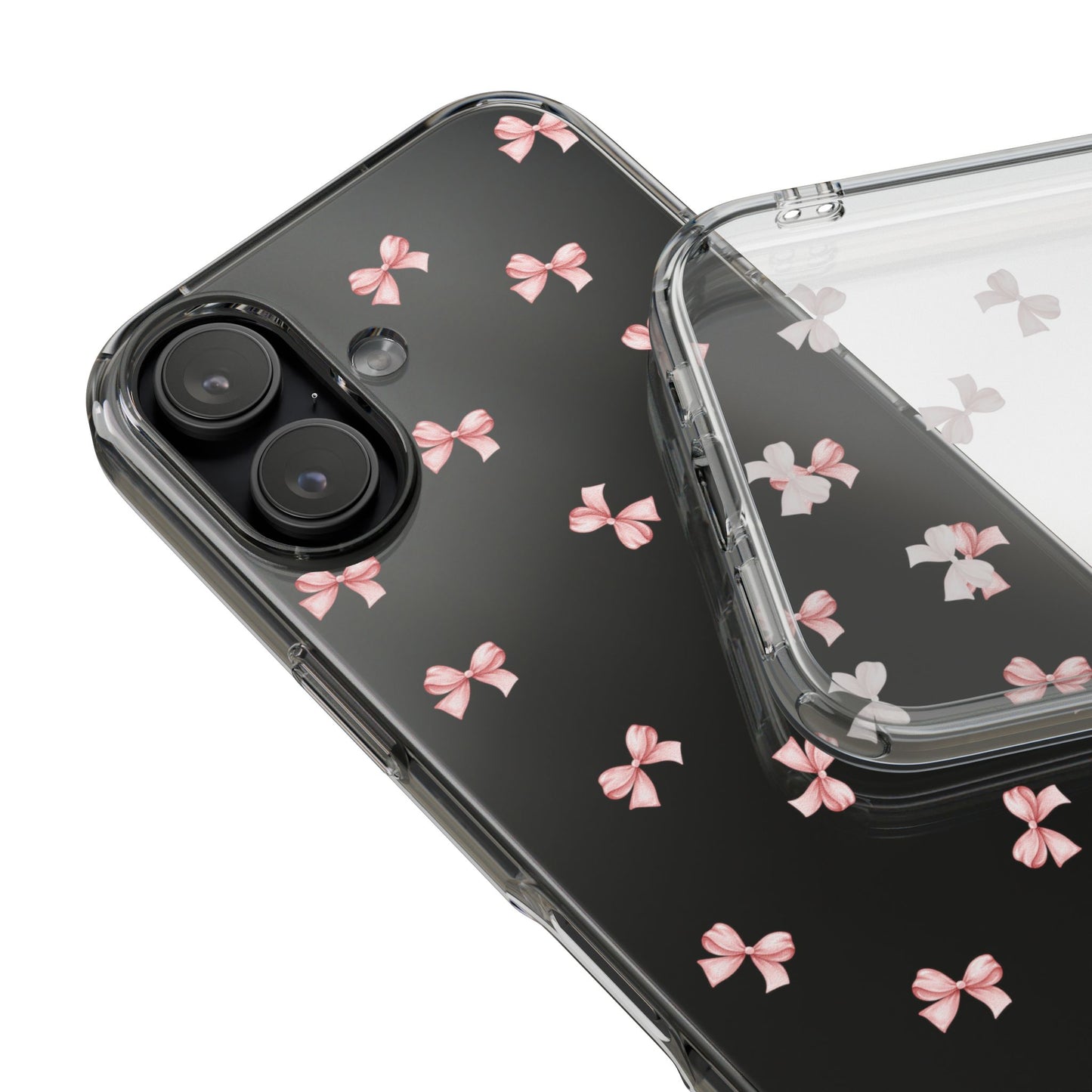 Pink Bow Dreams Clear Phone Case