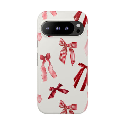Burgundy Chic Bow Design Phone Case - JGUS