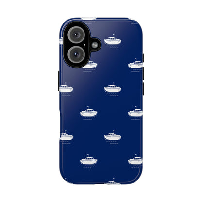 Blue Boat Phone Case – Calm Ocean Pattern for iPhone & Samsung, Durable & Stylish Protection - JGUS