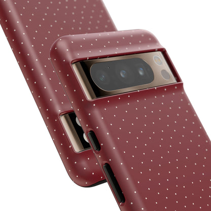 Burgundy  & White Dots Case - JGUS
