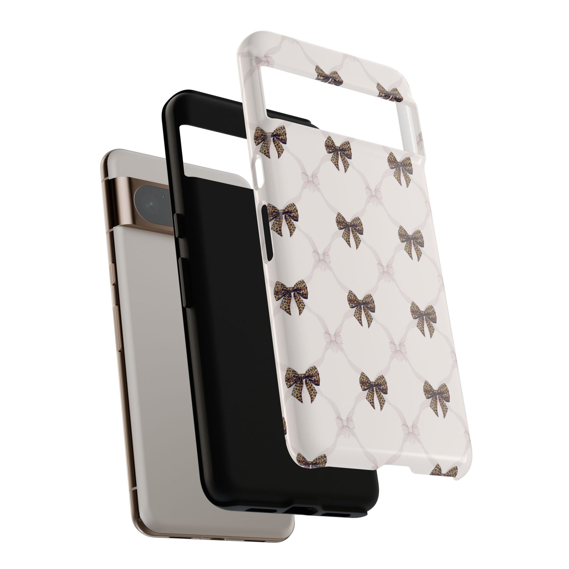 Chic Bow Pattern Phone Case | Elegant Clear Protective Case | Stylish iPhone & Samsung Cover - JGUS
