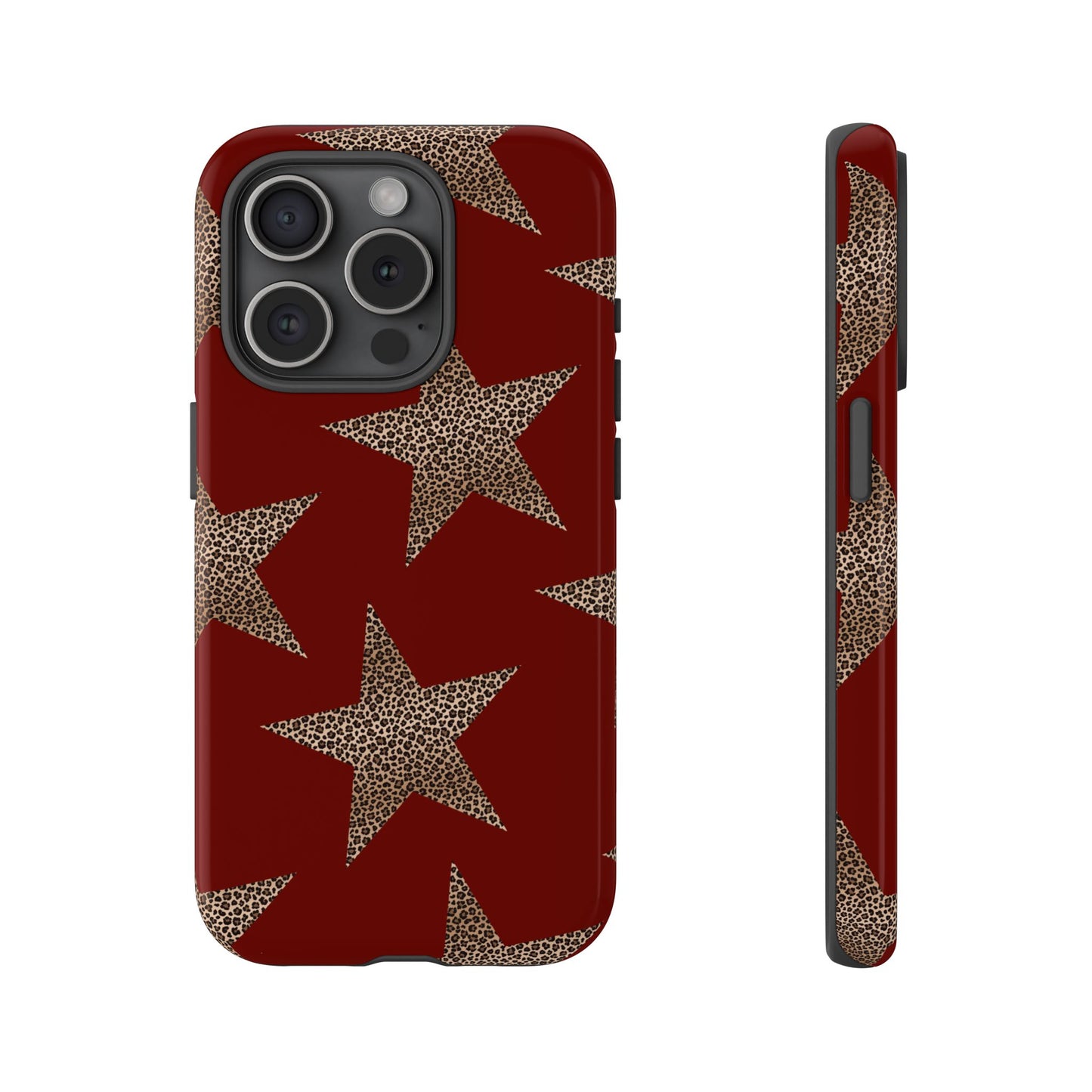 Leopard Star Luxe - Burgundy Edition | Aesthetic Coquette Phone Case for iPhone & Galaxy - JGUS