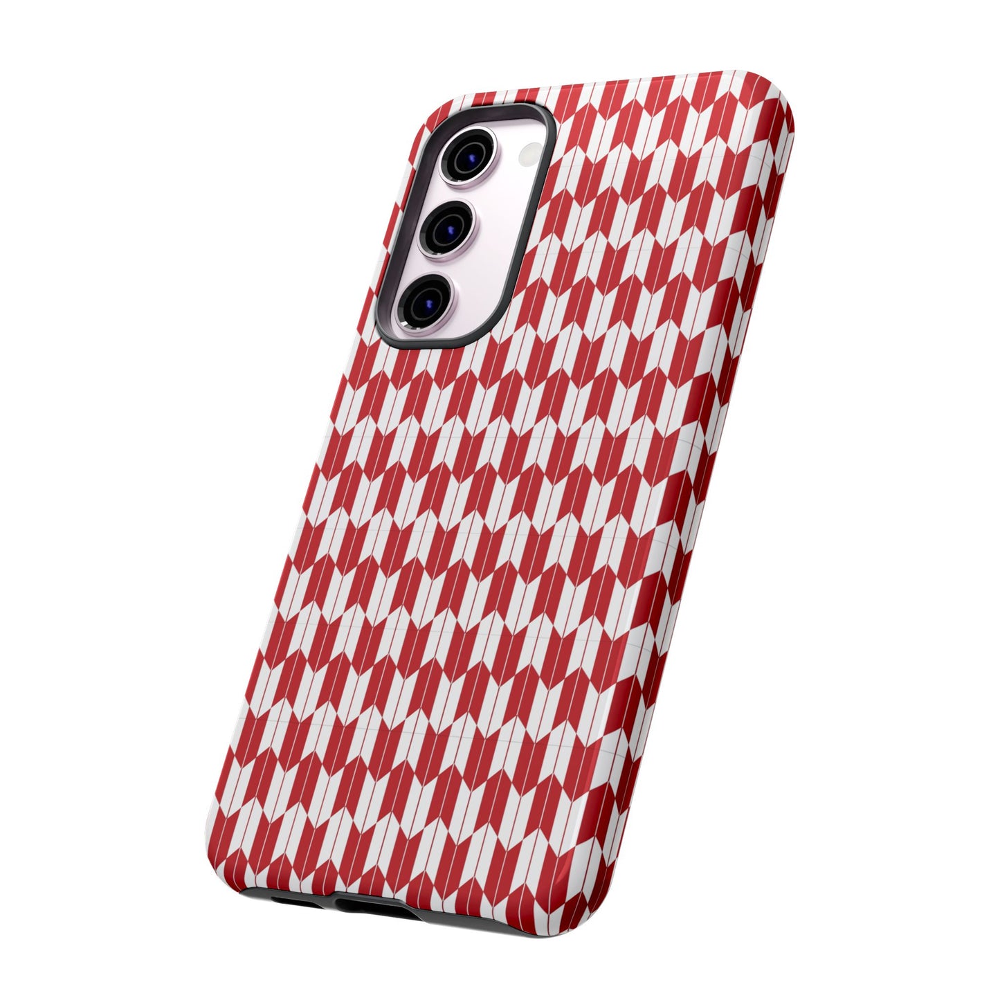 Red Geometric Phone Case for iPhone Samsung Pixel – Bold Pattern Aesthetic Modern Design - JGUS
