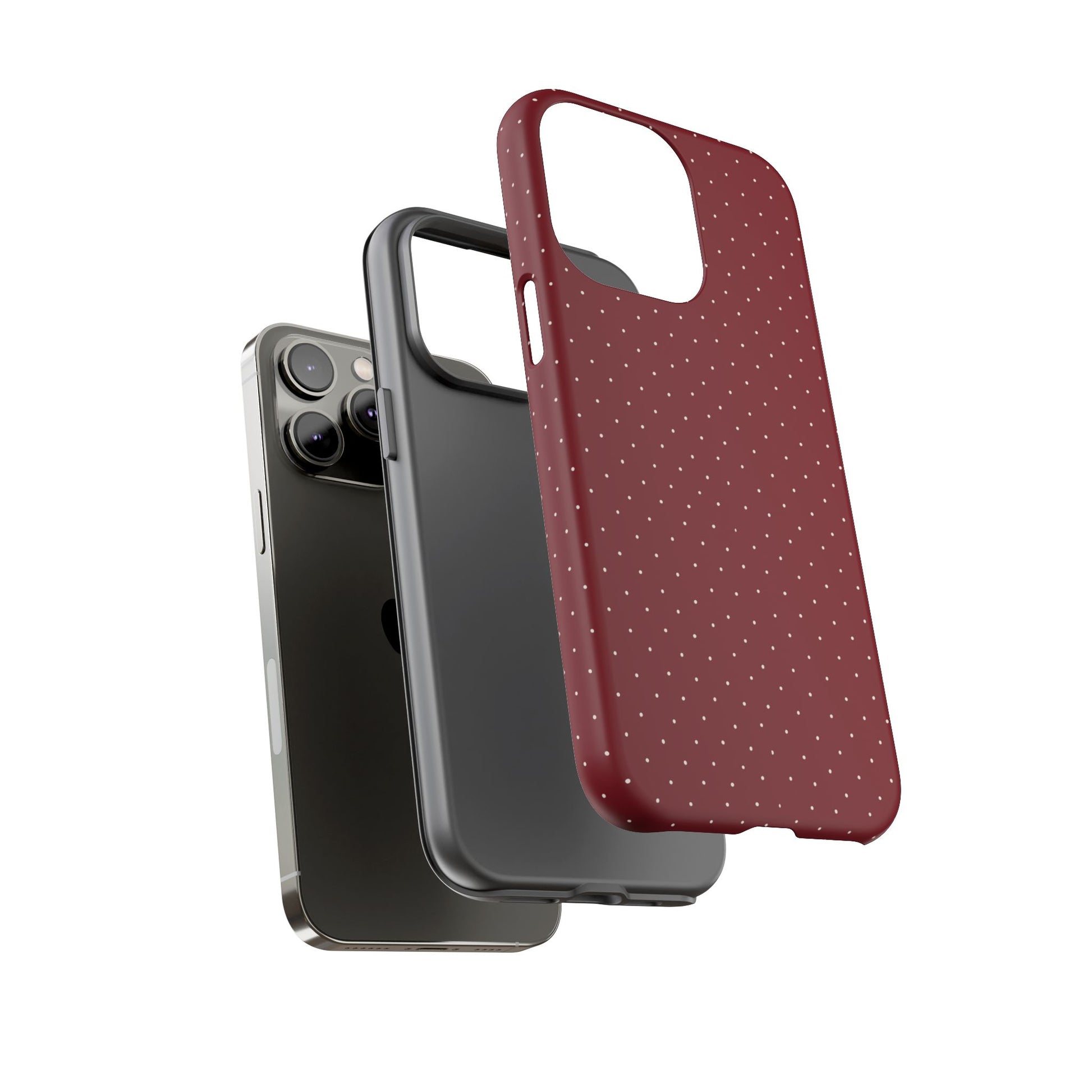 Burgundy  & White Dots Case - JGUS