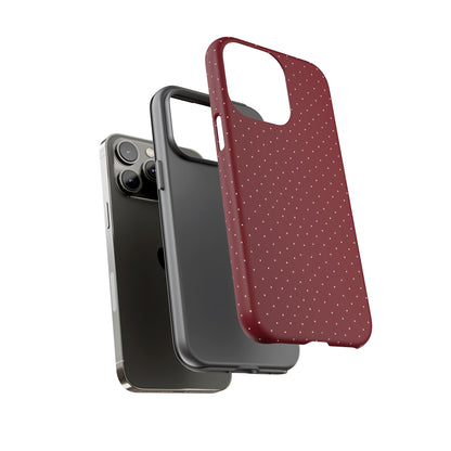 Burgundy  & White Dots Case - JGUS