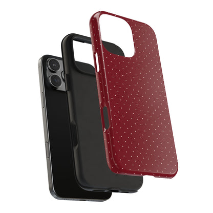 Burgundy  & White Dots Case