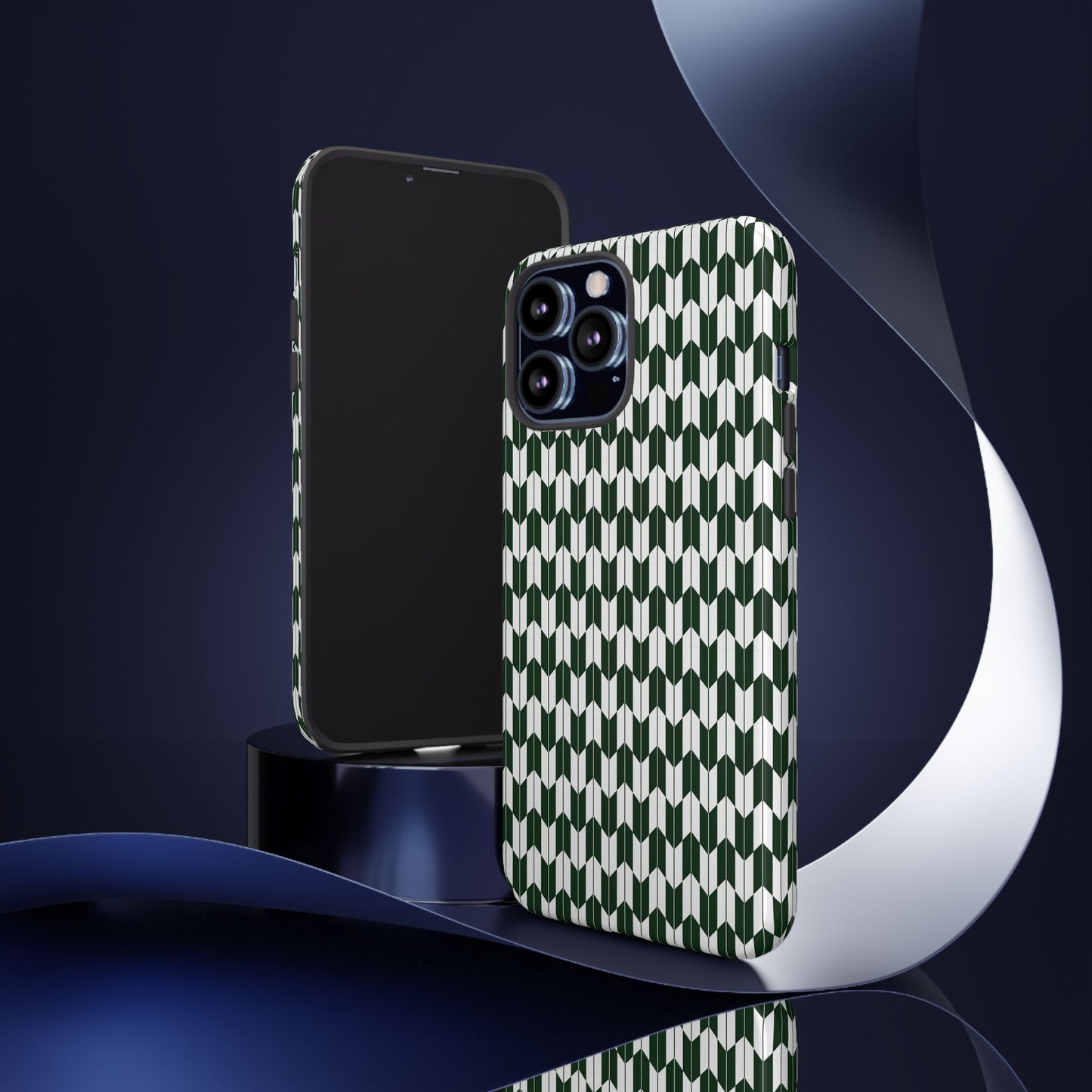 Green Harmony Geometric Phone Case – Durable, Slim, and MagSafe Compatible - JGUS