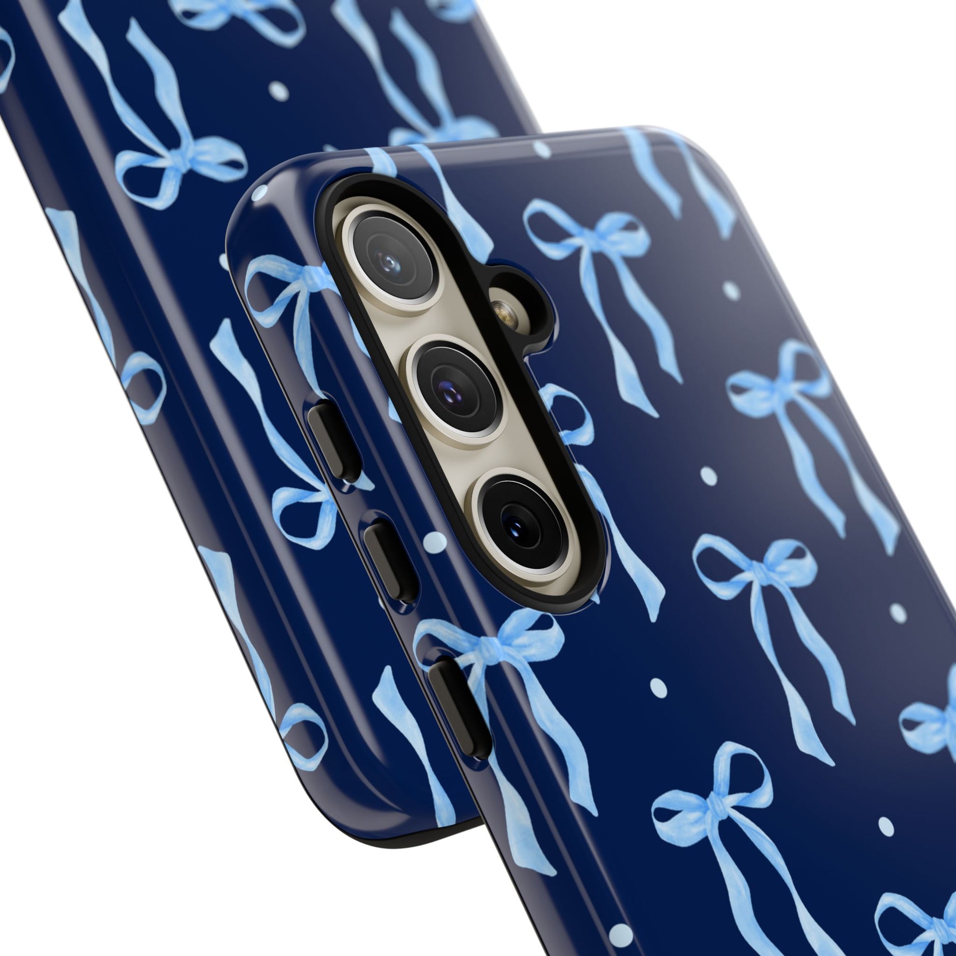 Bows & Blues Phone Case – Aesthetic Ribbon Print | Fits iPhone & Samsung - JGUS