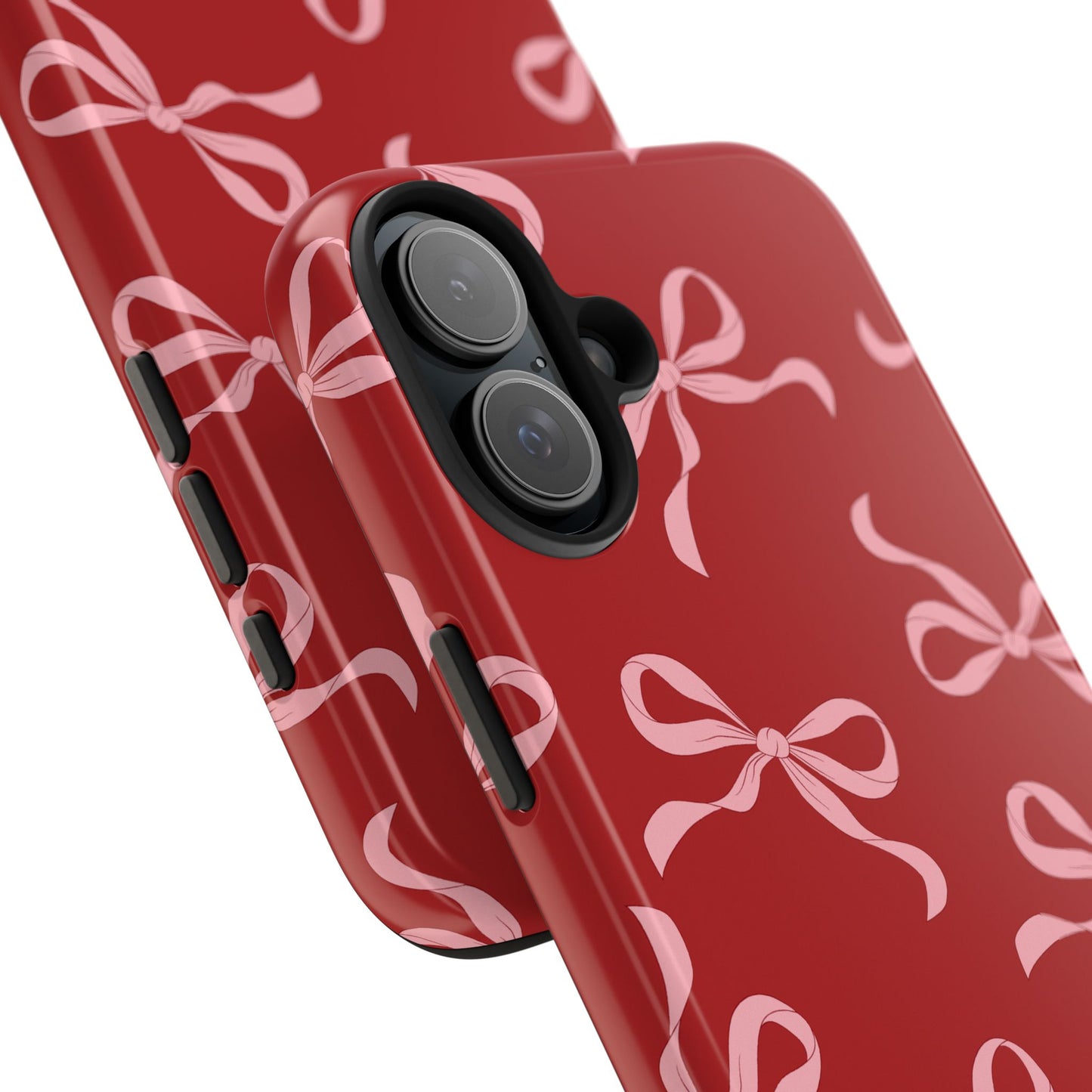 Pink Bows on Red Phone Case