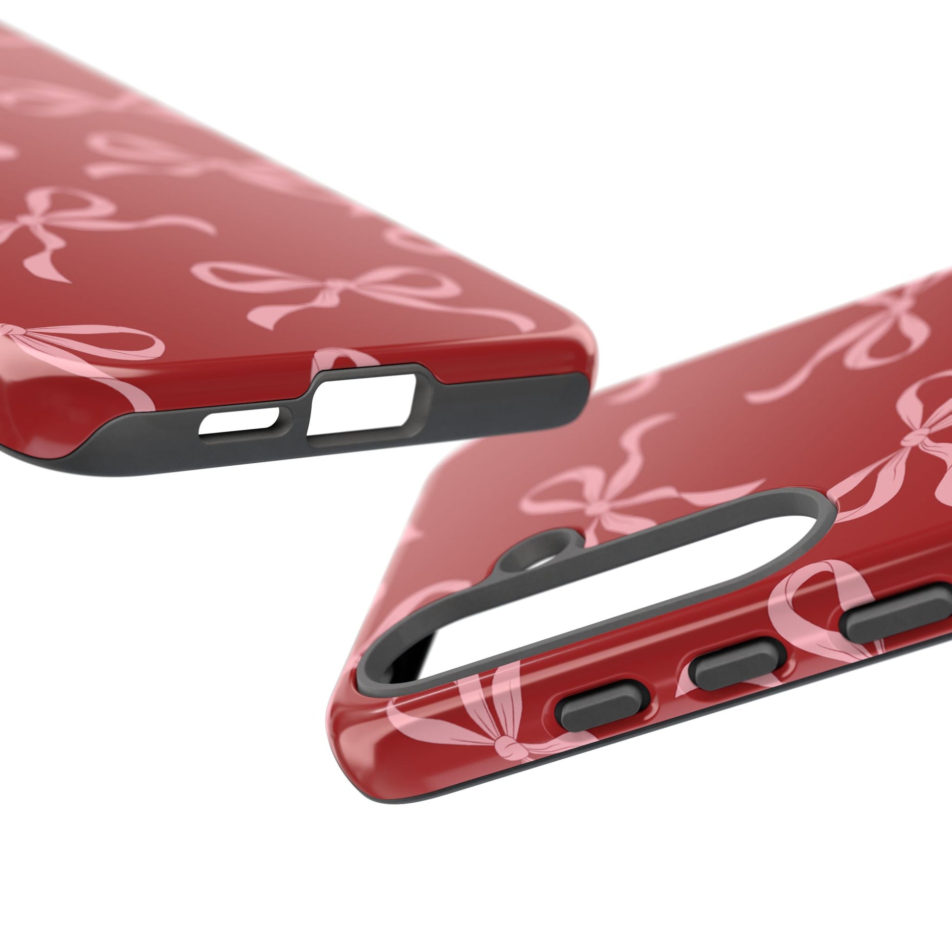Pink Bows on Red Phone Case - JGUS