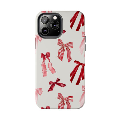 Burgundy Chic Bow Design Phone Case