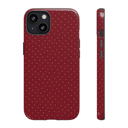 Burgundy  & White Dots Case - JGUS