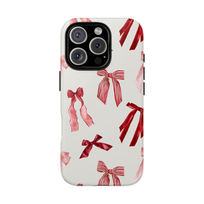 Burgundy Chic Bow Design Phone Case - JGUS