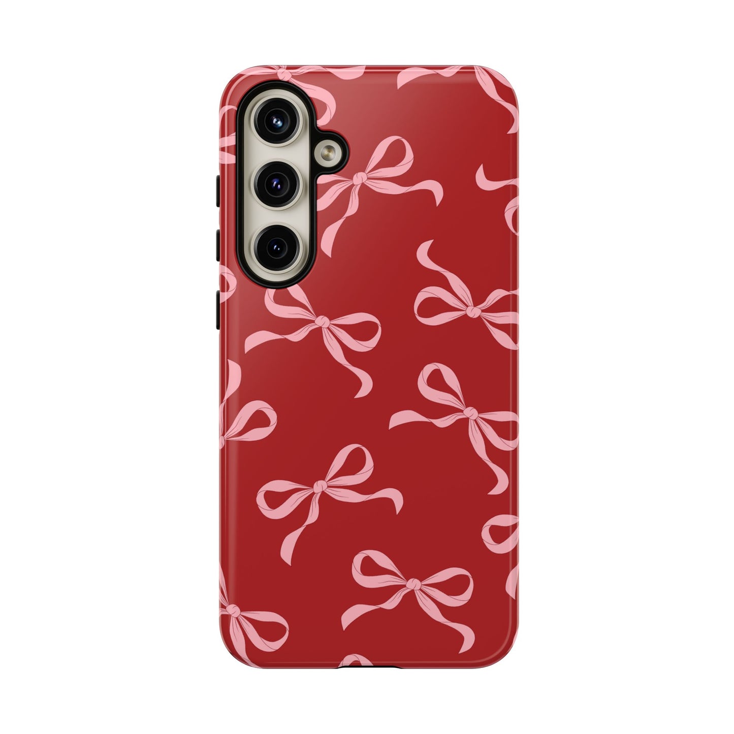 Pink Bows on Red Phone Case - JGUS