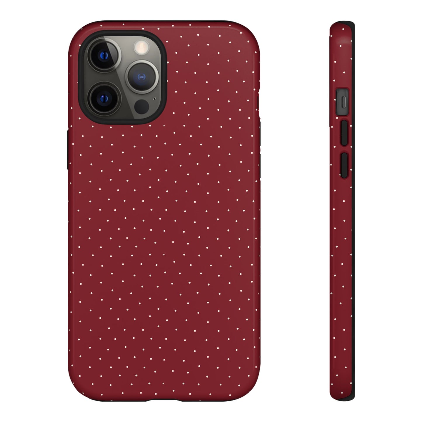Burgundy  & White Dots Case - JGUS