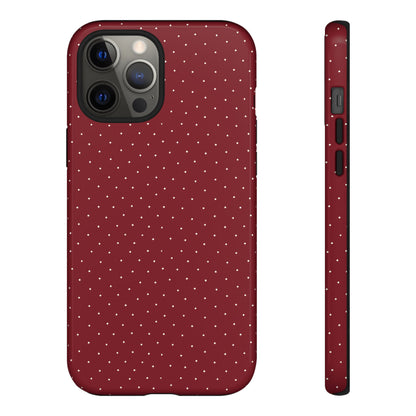 Burgundy  & White Dots Case - JGUS