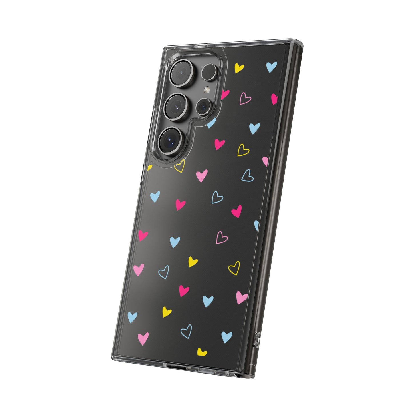 Transparent Heart Design Pattern Clear Phone Case