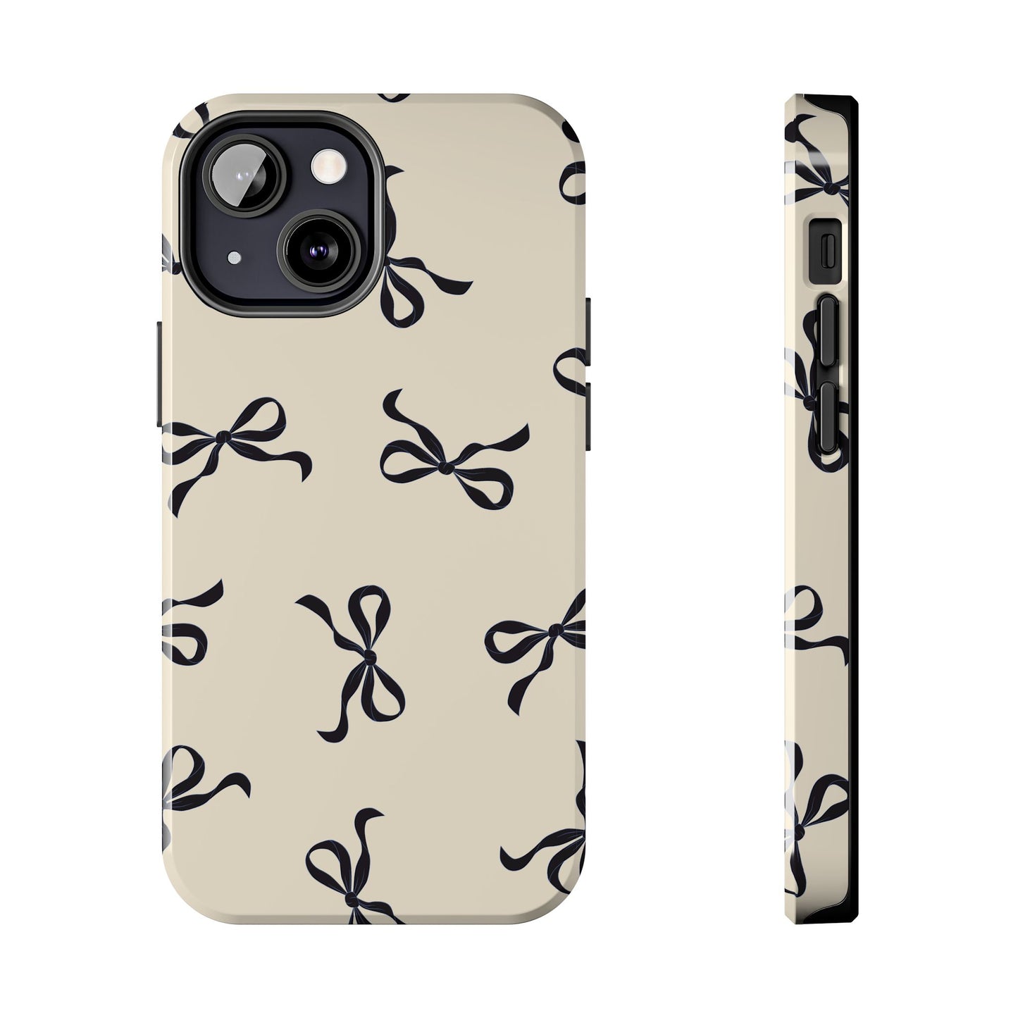 Beige and Black Bow Phone Case