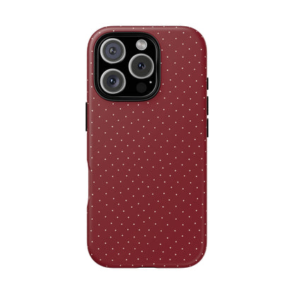 Burgundy  & White Dots Case - JGUS