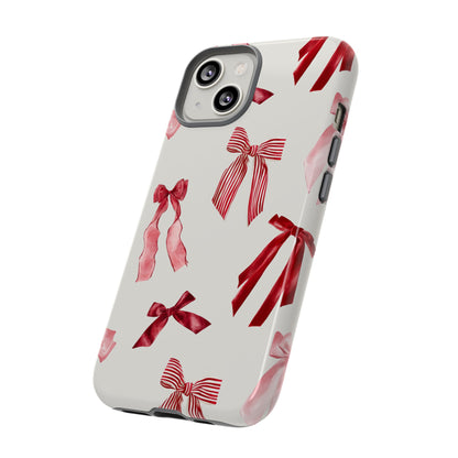 Burgundy Chic Bow Design Phone Case - JGUS