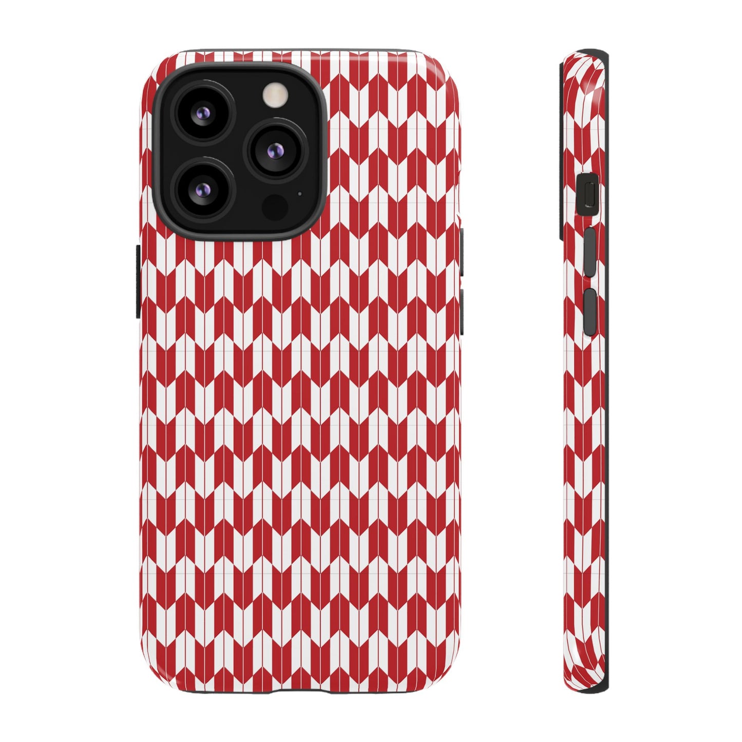 Red Geometric Phone Case for iPhone Samsung Pixel – Bold Pattern Aesthetic Modern Design - JGUS