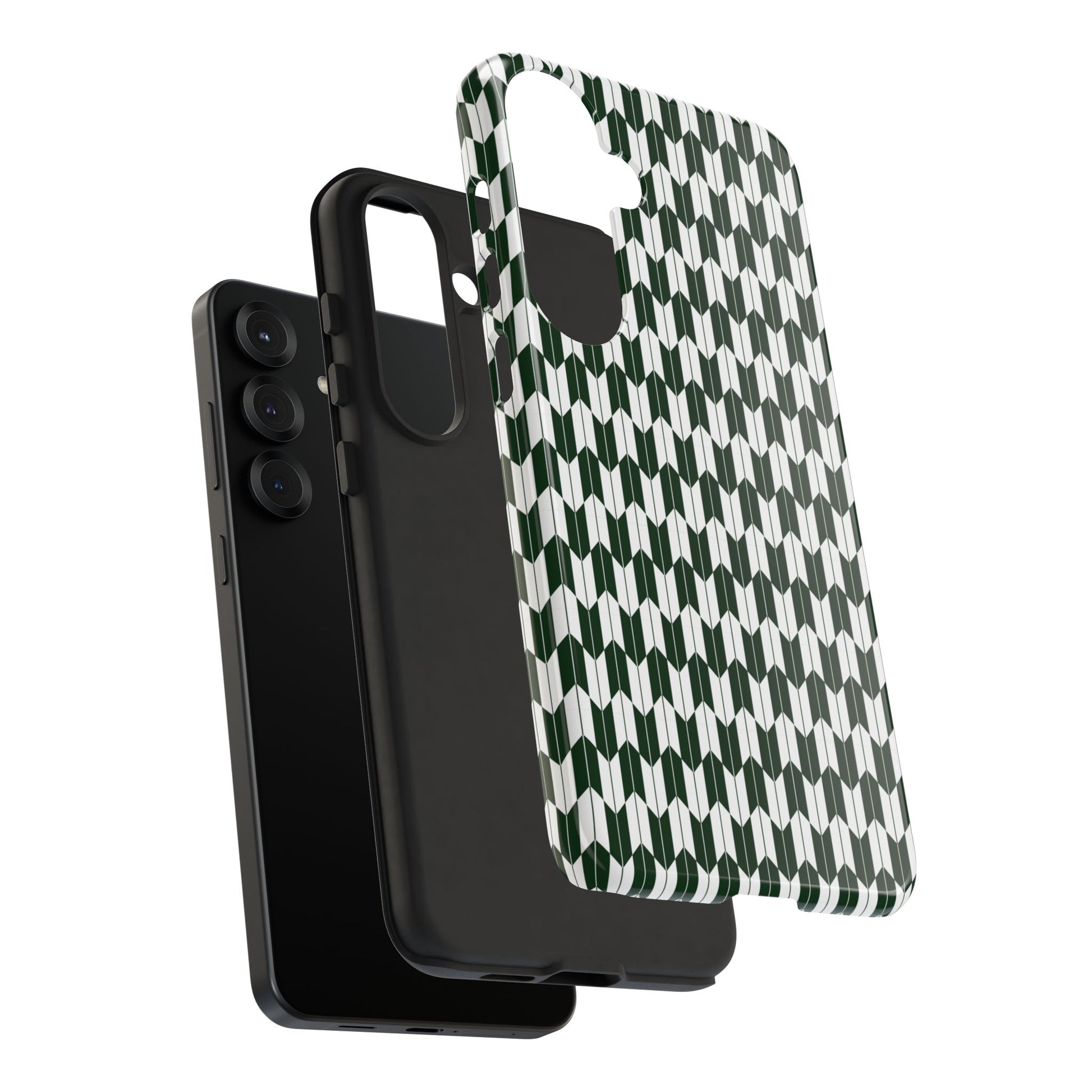 Green Harmony Geometric Phone Case – Durable, Slim, and MagSafe Compatible - JGUS