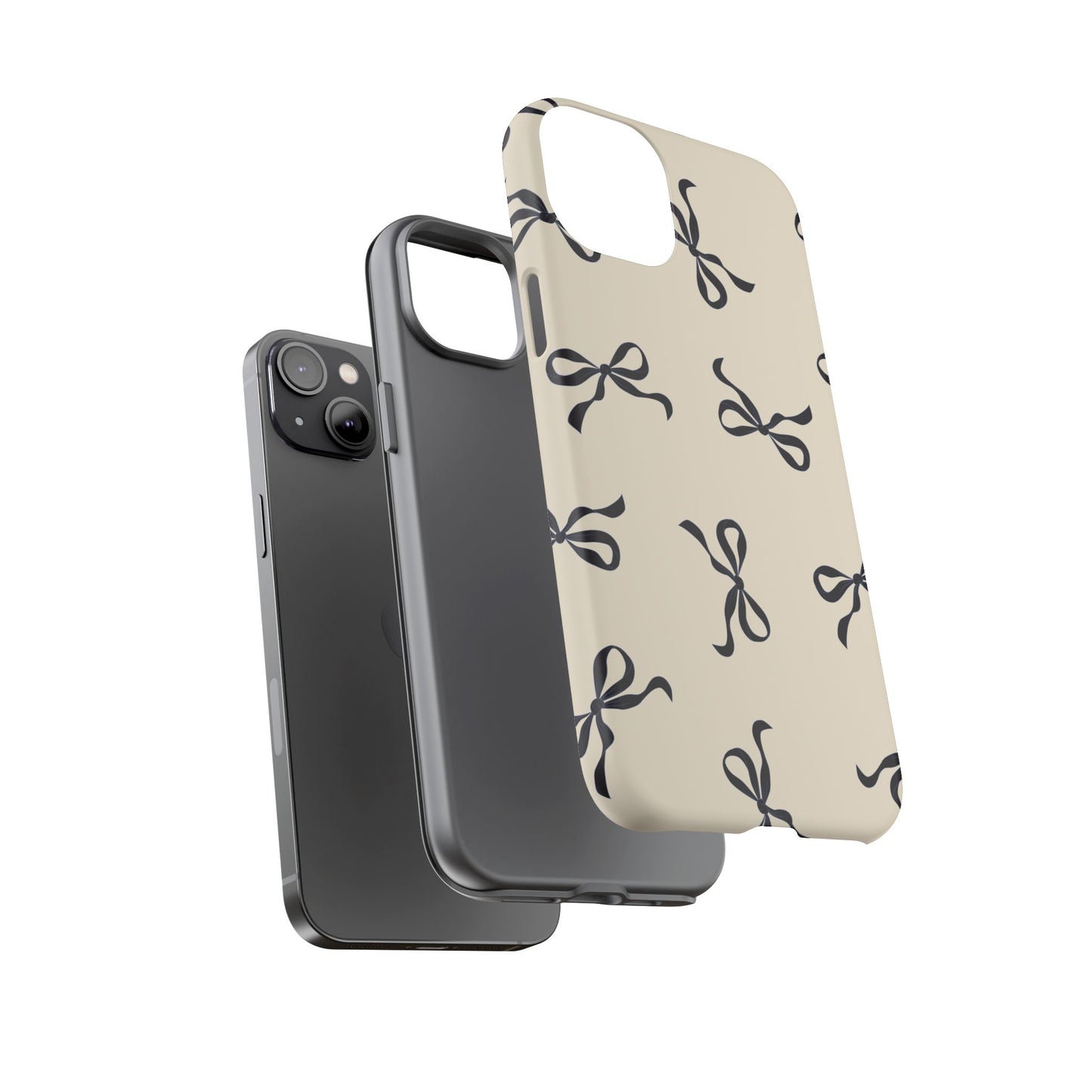 Beige and Black Bow Phone Case - JGUS