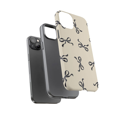 Beige and Black Bow Phone Case - JGUS