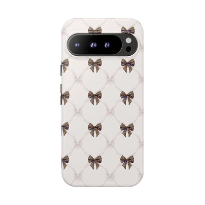 Chic Bow Pattern Phone Case | Elegant Clear Protective Case | Stylish iPhone & Samsung Cover - JGUS