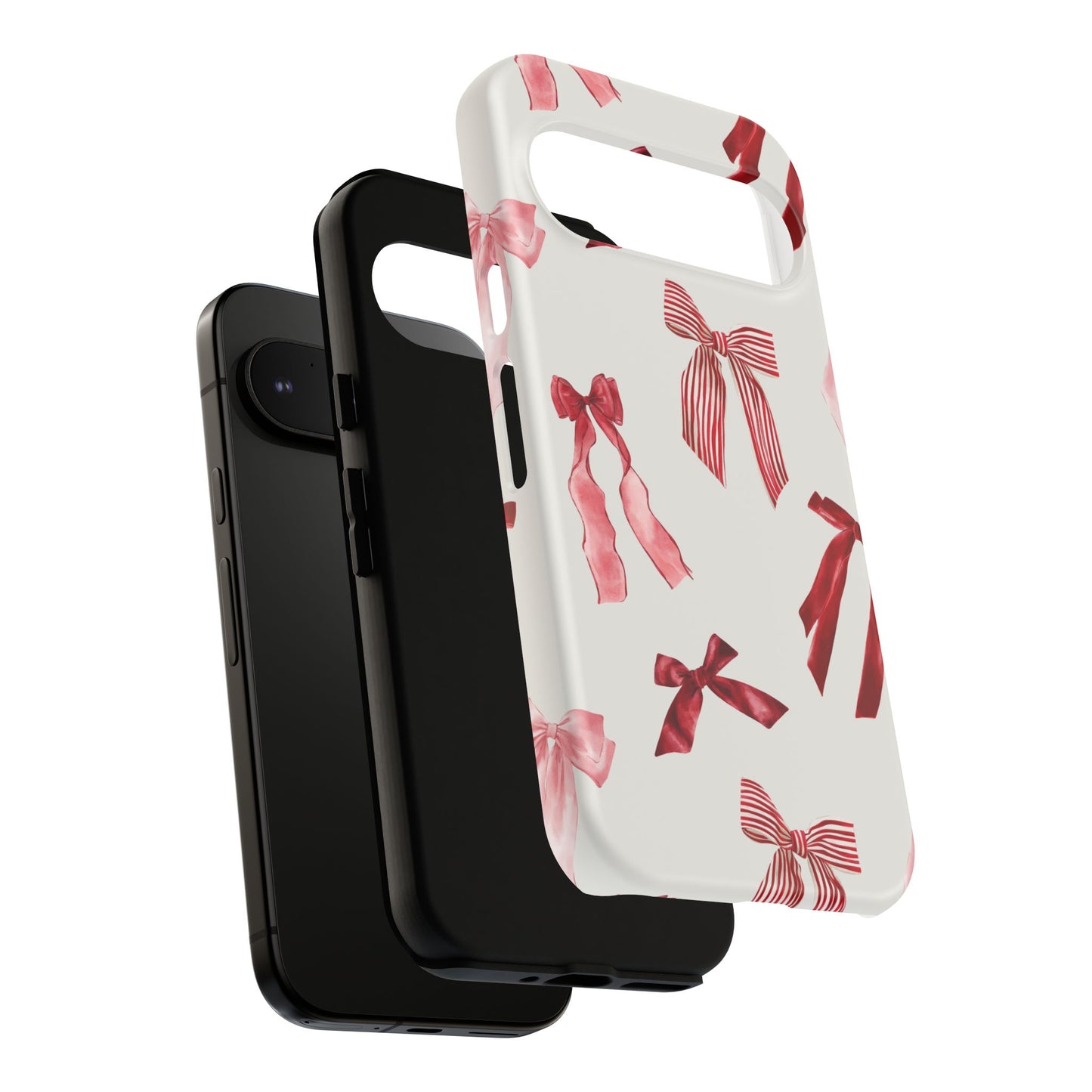 Burgundy Chic Bow Design Phone Case - JGUS