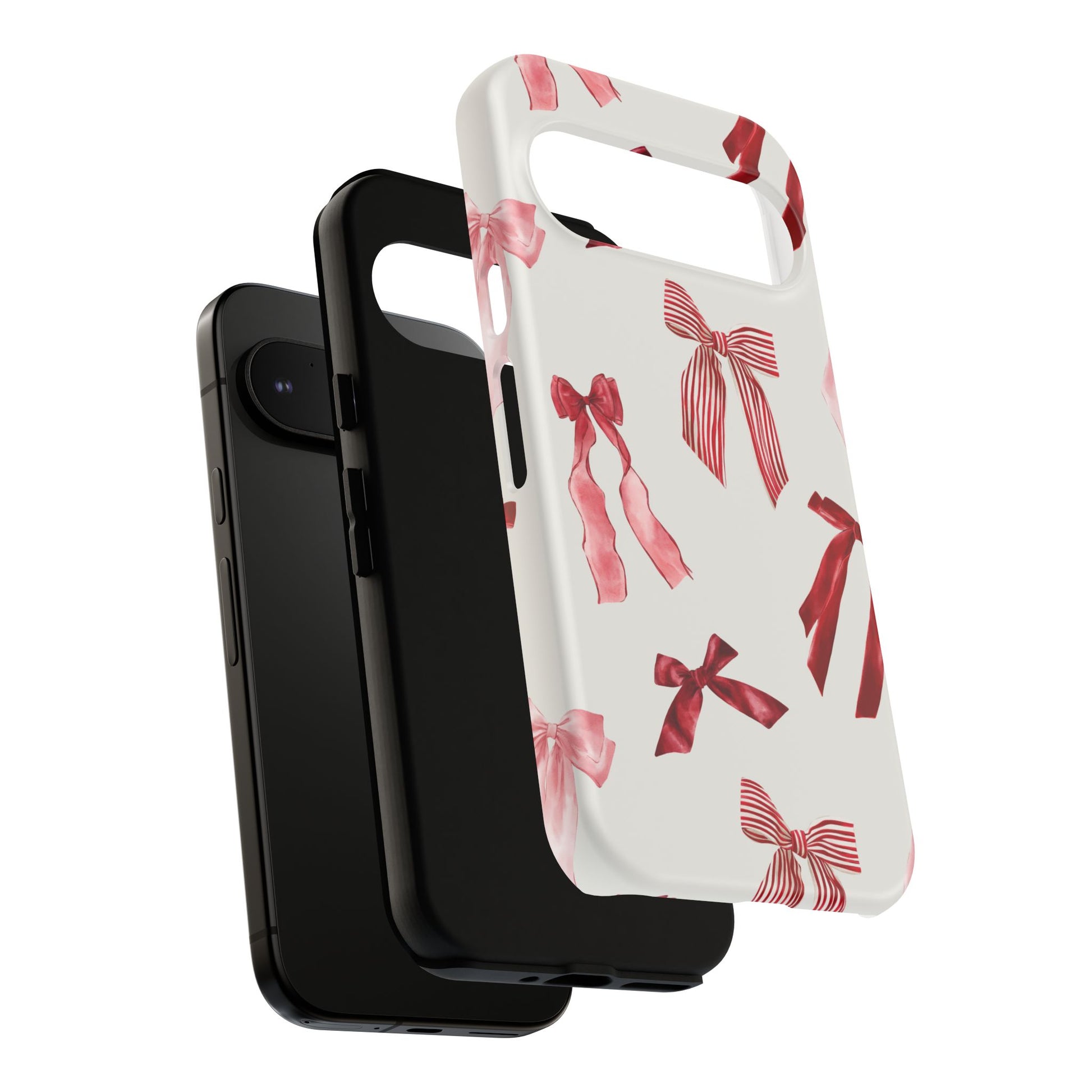 Burgundy Chic Bow Design Phone Case - JGUS