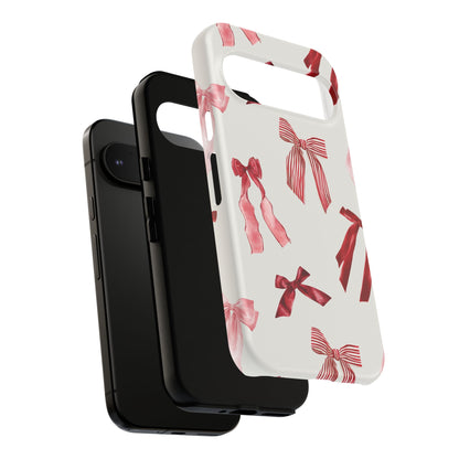 Burgundy Chic Bow Design Phone Case - JGUS