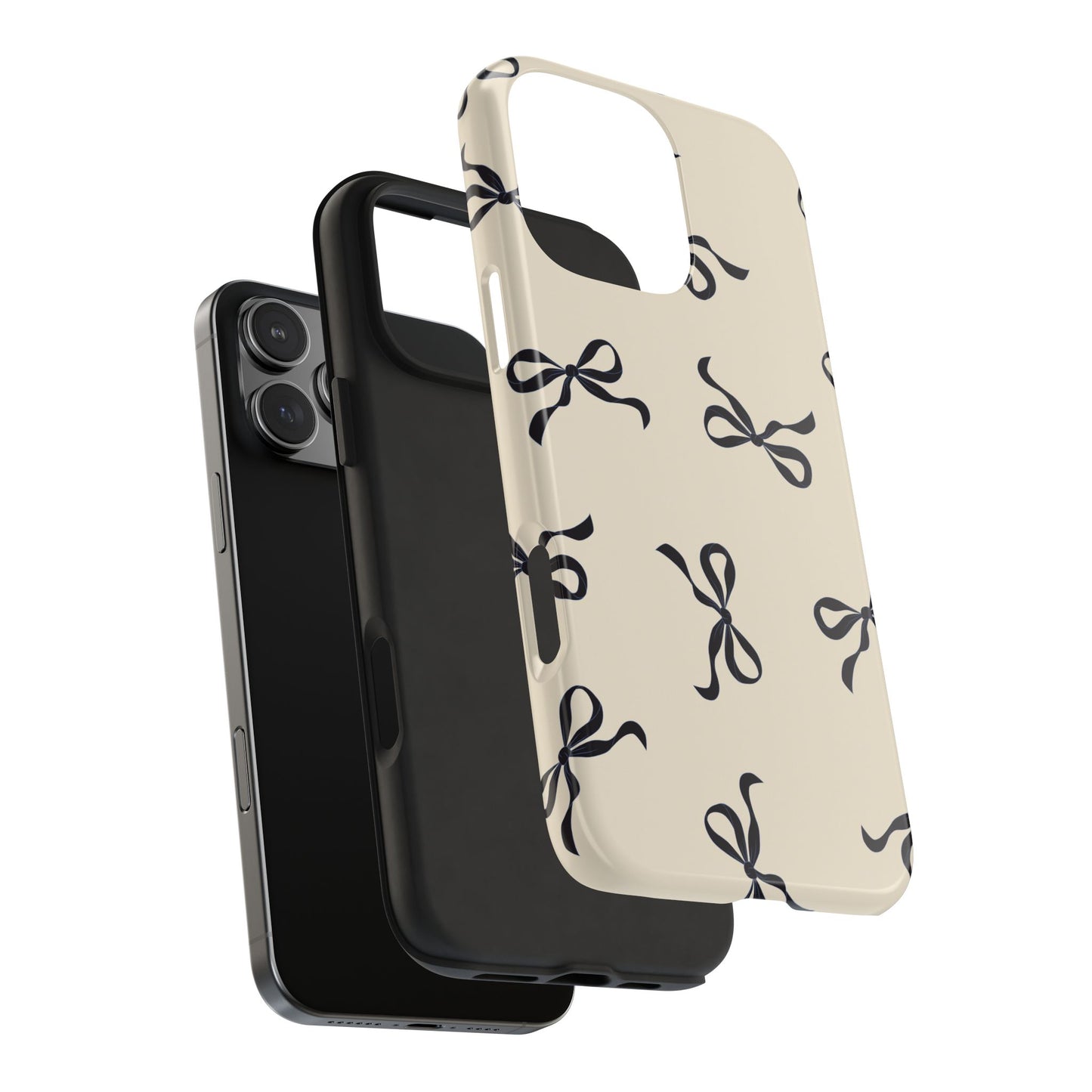 Beige and Black Bow Phone Case