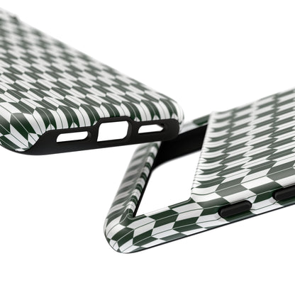 Green Harmony Geometric Phone Case – Durable, Slim, and MagSafe Compatible - JGUS