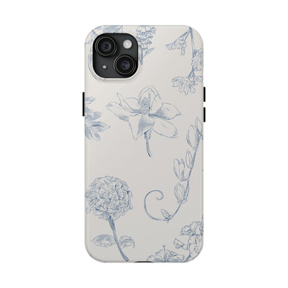 Jasmine Sketch Phone Case – Artistic Design, Slim, Durable & MagSafe Compatible