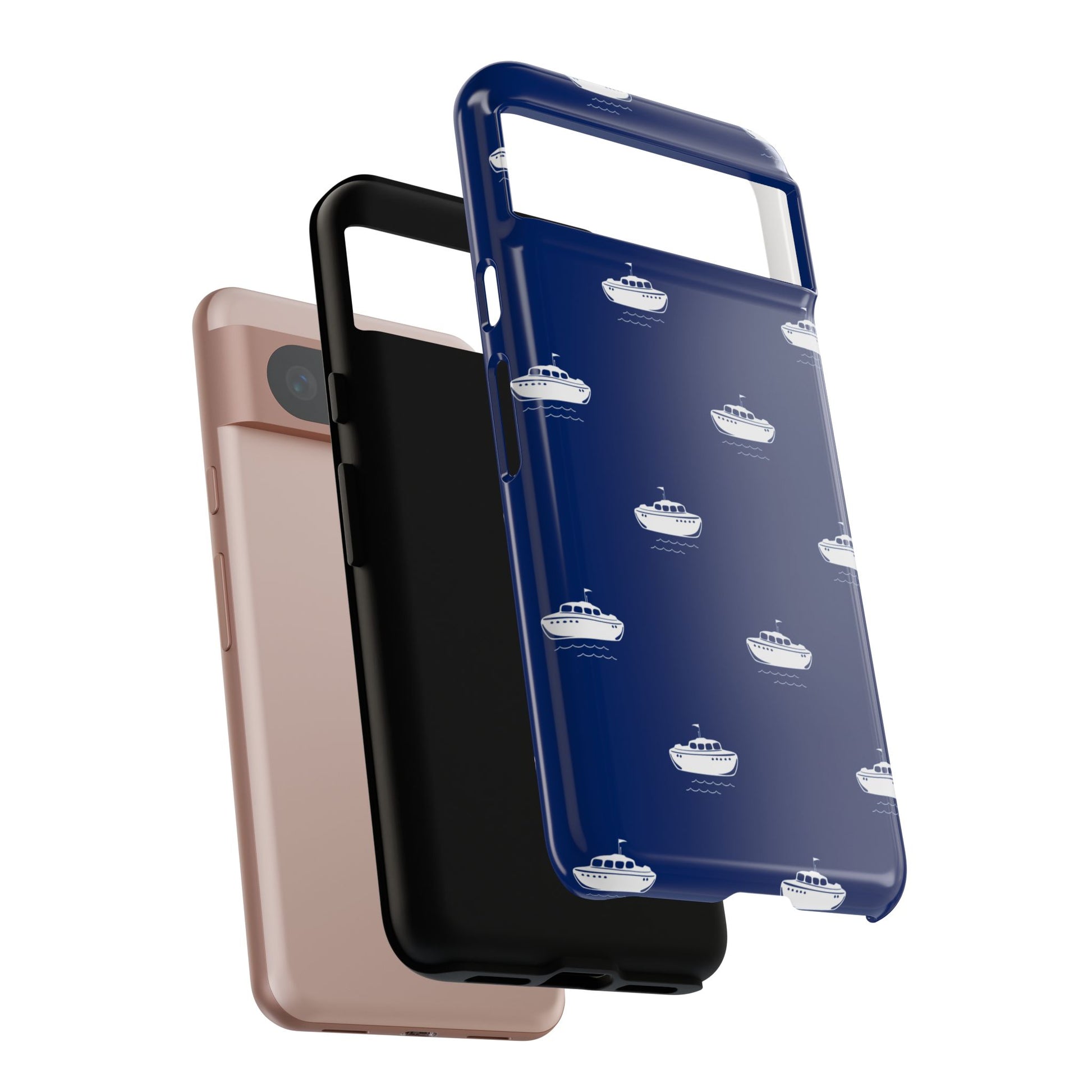 Blue Boat Phone Case – Calm Ocean Pattern for iPhone & Samsung, Durable & Stylish Protection - JGUS
