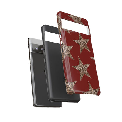 Leopard Star Luxe - Burgundy Edition | Aesthetic Coquette Phone Case for iPhone & Galaxy - JGUS