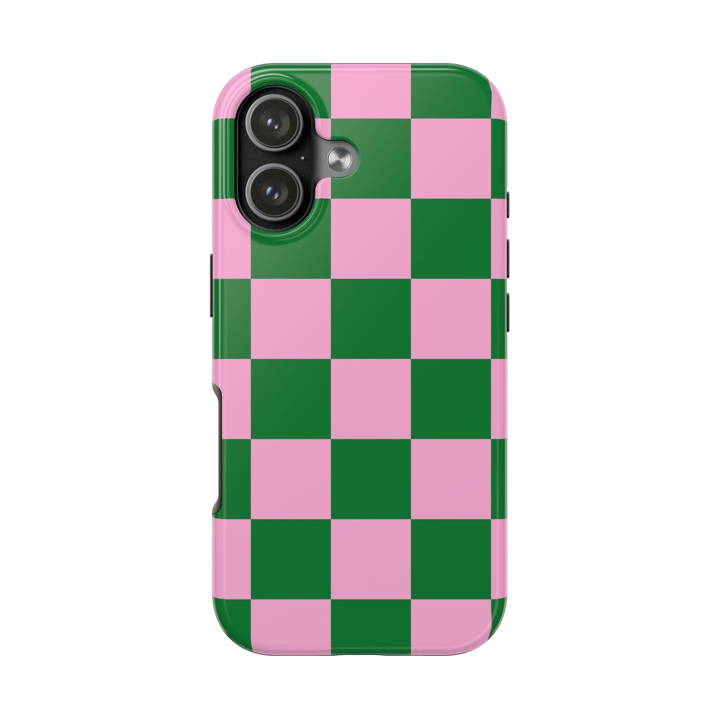 Pink Retro Checkered Phone Case – 90s Aesthetic, Vintage Grid Pattern for iPhone & Samsung
