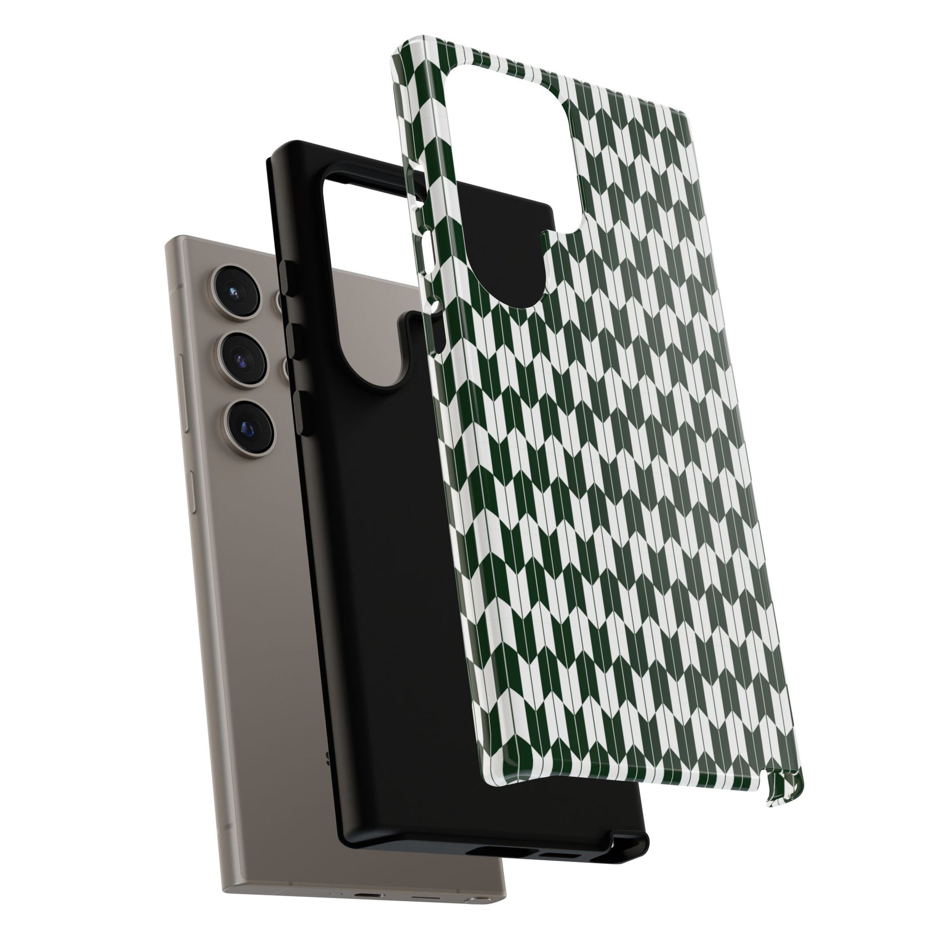 Green Harmony Geometric Phone Case – Durable, Slim, and MagSafe Compatible - JGUS