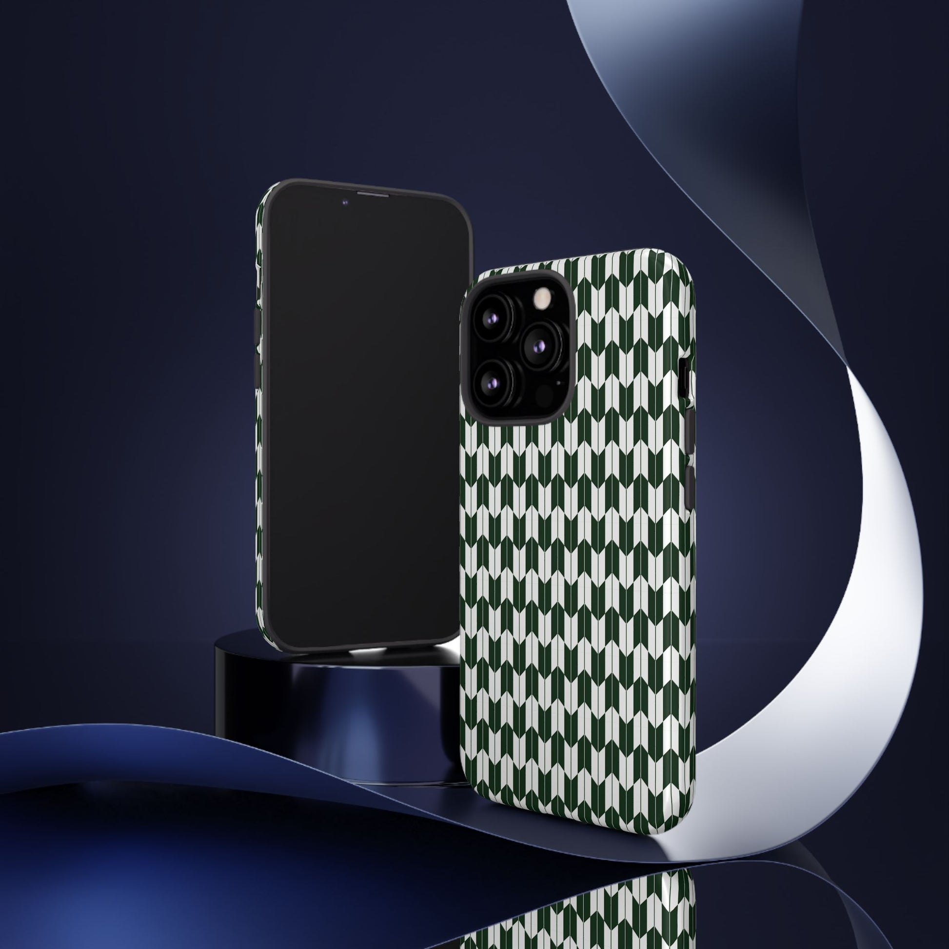 Green Harmony Geometric Phone Case – Durable, Slim, and MagSafe Compatible - JGUS