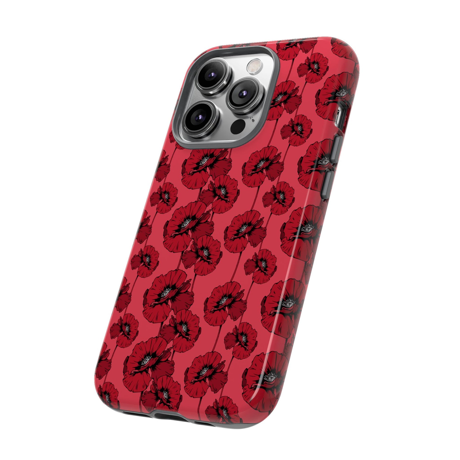 Red Poppy Phone Case for iPhone, Samsung & Google Pixel – Bold Floral Statement Aesthetic - JGUS