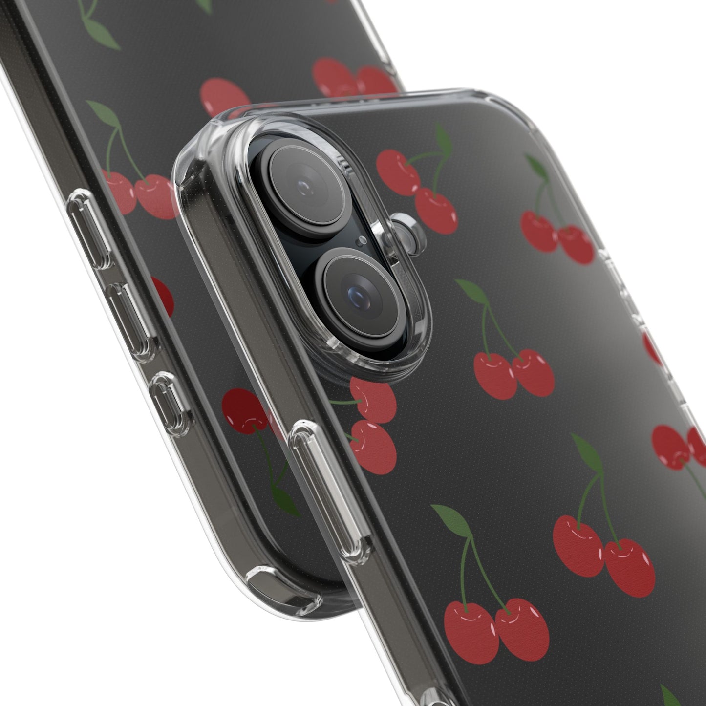 Random Cherry Pattern Clear Phone Case