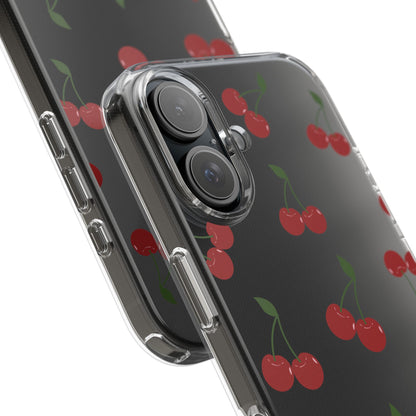 Random Cherry Pattern Clear Phone Case
