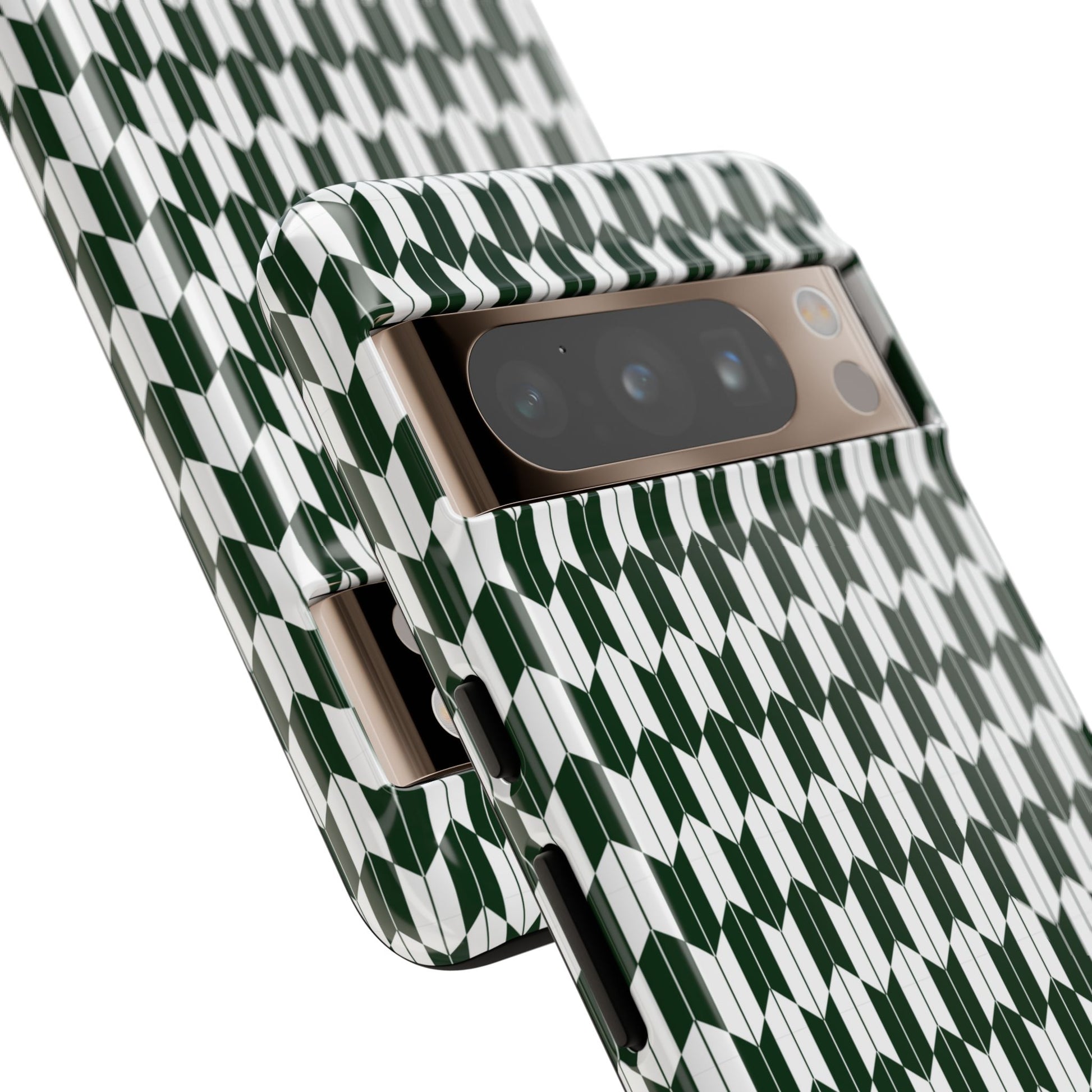 Green Harmony Geometric Phone Case – Durable, Slim, and MagSafe Compatible - JGUS