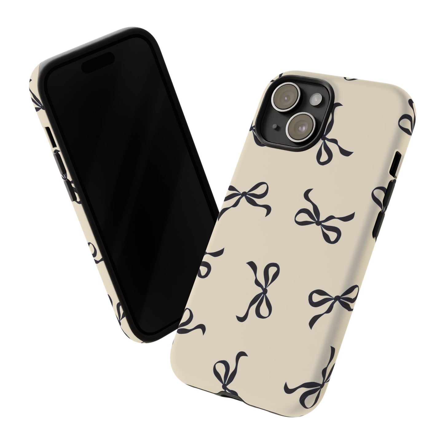 Beige and Black Bow Phone Case - JGUS