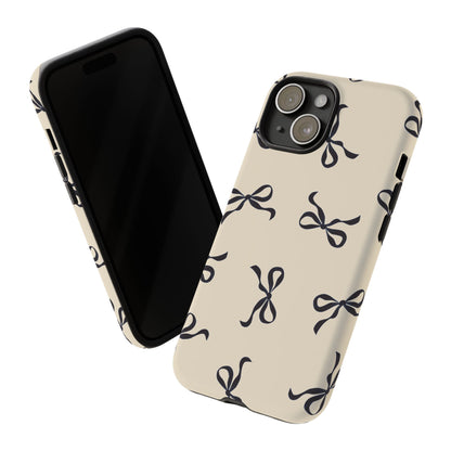 Beige and Black Bow Phone Case - JGUS