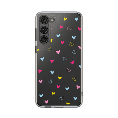 Transparent Heart Design Pattern Clear Phone Case