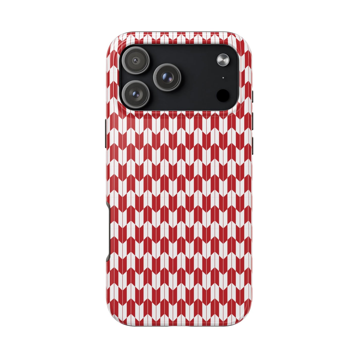 Red Harmony Geometric Phone Case – Durable, Slim, and MagSafe Compatible