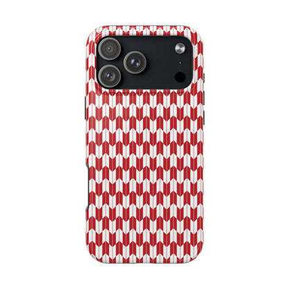 Red Harmony Geometric Phone Case – Durable, Slim, and MagSafe Compatible