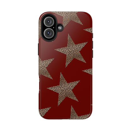 Leopard Star Luxe - Burgundy Edition | Aesthetic Coquette Phone Case for iPhone & Galaxy